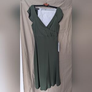J. Crew Forest Green Silk Midi Dress